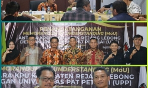 Penandatanganan Nota Kesepahaman (MoU) Universitas Pat Petulai dan KPU Kabupaten Rejang Lebong