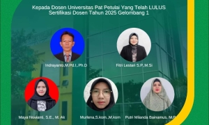 Ucapan Selamat Dosen Lulus Sertifikasi Dosen Tahun 2025 Gelombang 1 Universitas Pat Petulai